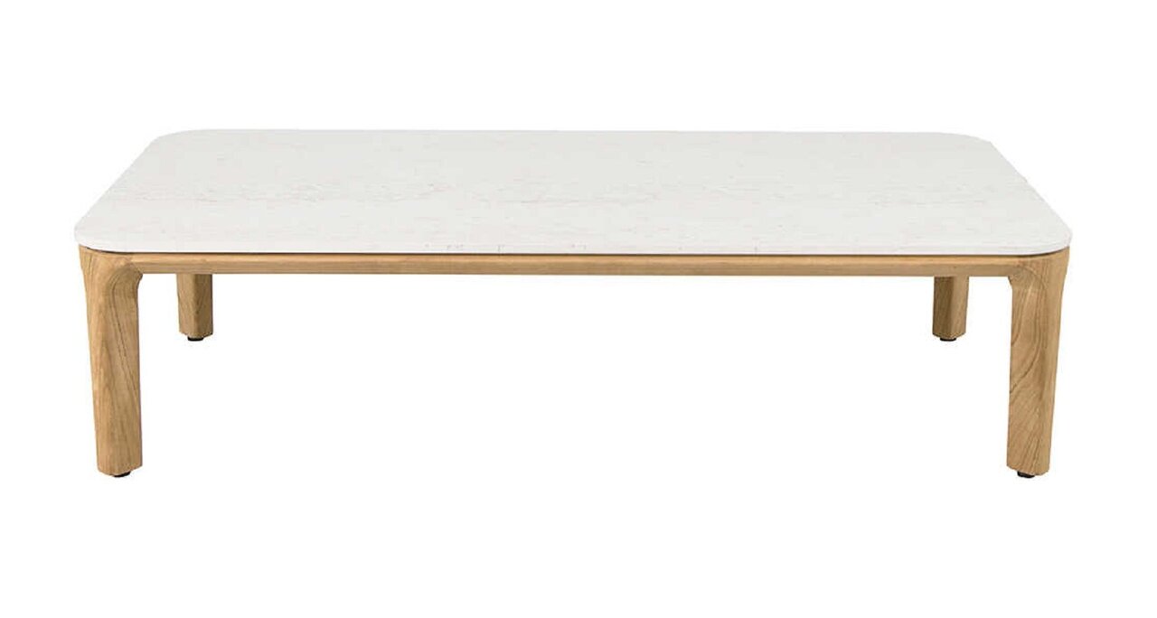 Cane-Line Aspect Coffee Table Base Rectangular (50808)-Fossil Ceramic, Travertine look