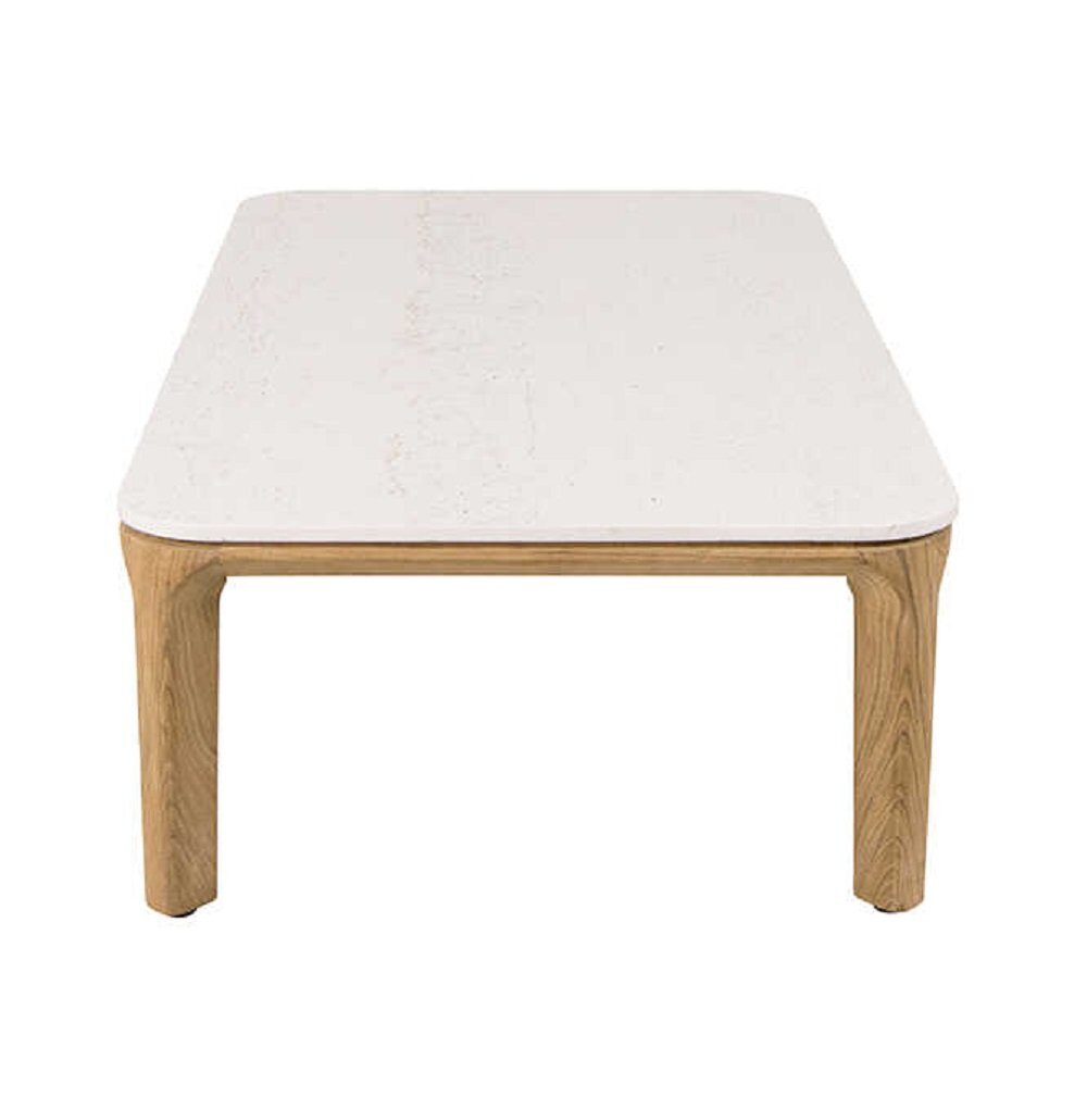 Cane-Line Aspect Coffee Table Base Rectangular (50808)-Fossil Ceramic, Travertine look