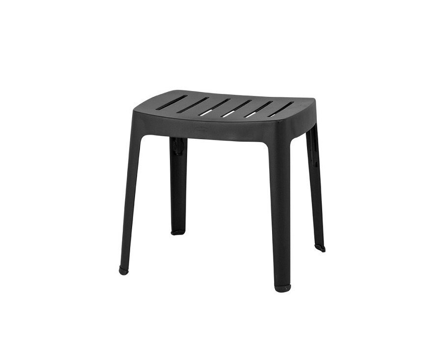 Cane-Line Cut Stool Stackable (11400)-Black-Ohne Cushion