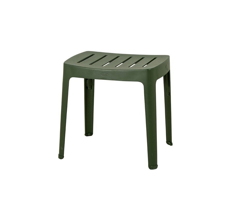 Cane-Line Cut Stool Stackable (11400)-Dark Green-Ohne Cushion