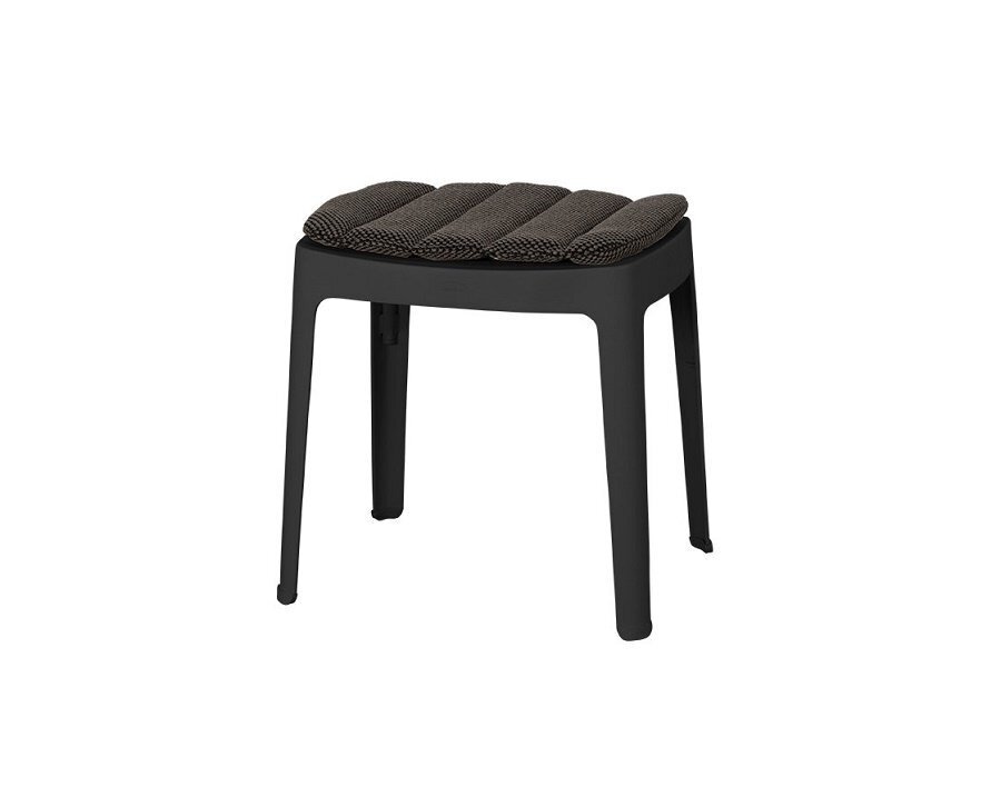 Cane-Line Cut Stool Stackable (11400)-Black-Dark Grey