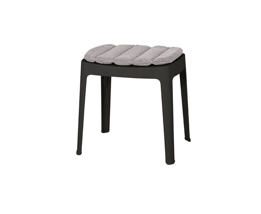 Cane-Line Cut Stool Stackable (11400)-Black-Light gray color
