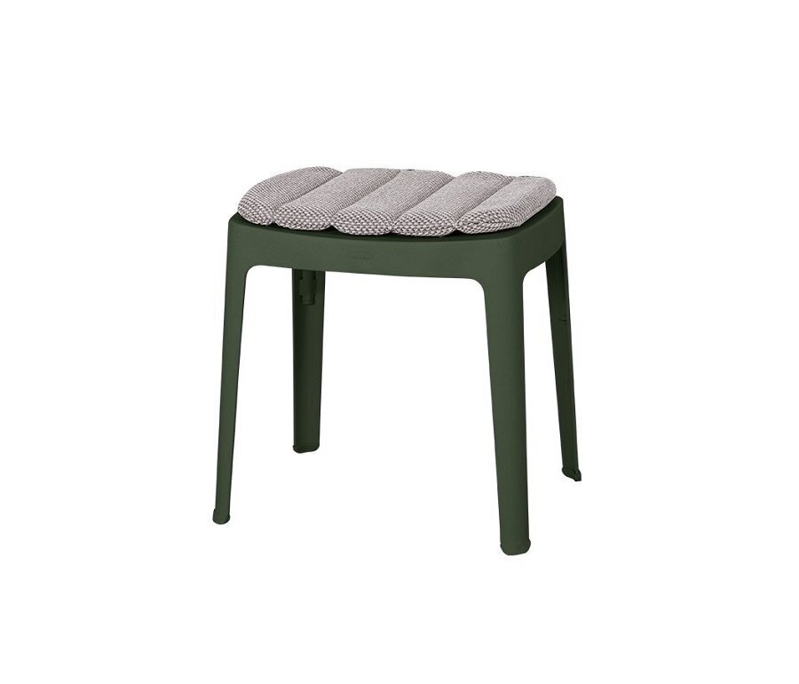 Cane-Line Cut Stool Stackable (11400)-Dark Green-Dark Grey