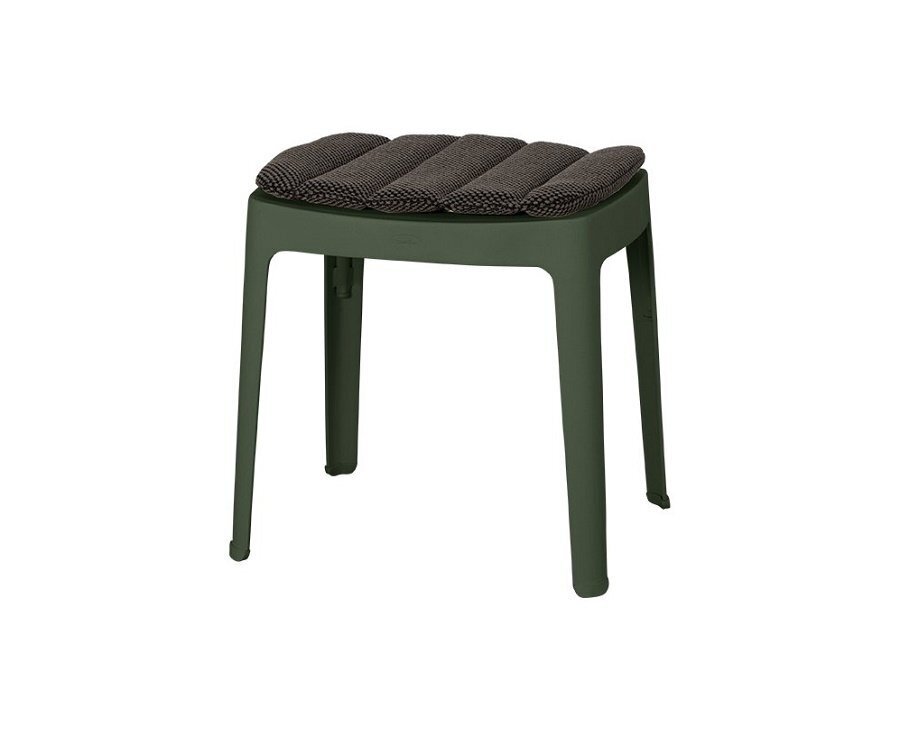 Cane-Line Cut Stool Stackable (11400)-Dark Green-Light gray color