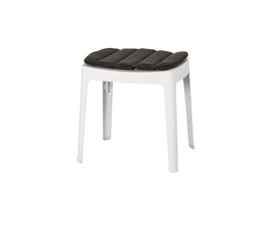 Cane-Line Cut Stool Stackable (11400)-White-Dark Grey