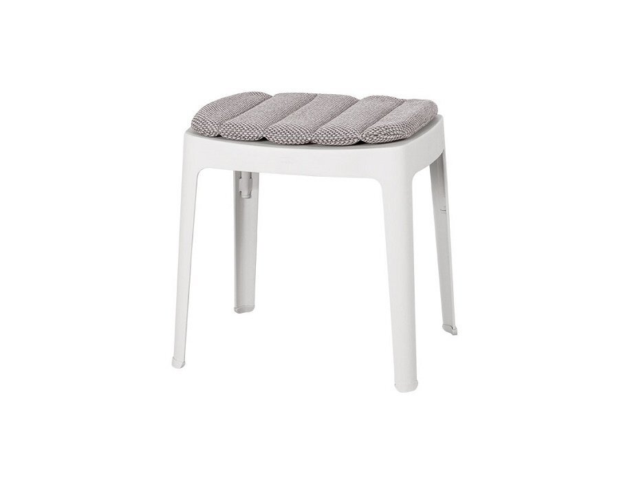 Cane-Line Cut Stool Stackable (11400)-White-Light gray color