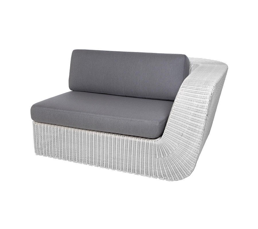 Cane-Line Savannah 2-Sitzer Modulsofa Links (5541) - White grey - Grey