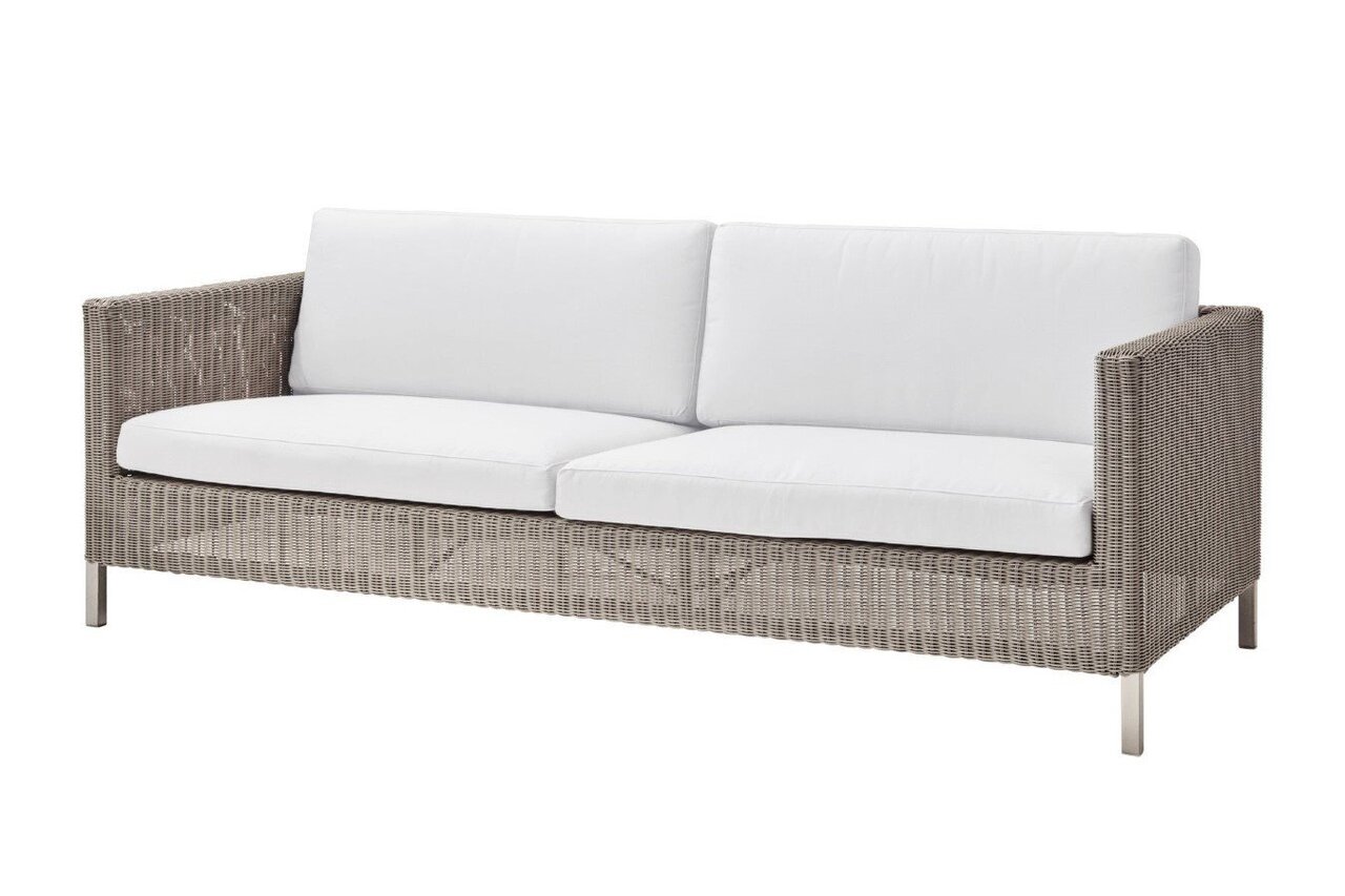 Cane-Line Connect 3 Sitzer Sofa 5592 - Cane-line Weave, Taupe-Cane-line Natté, White w/QuickDry & Airflow system