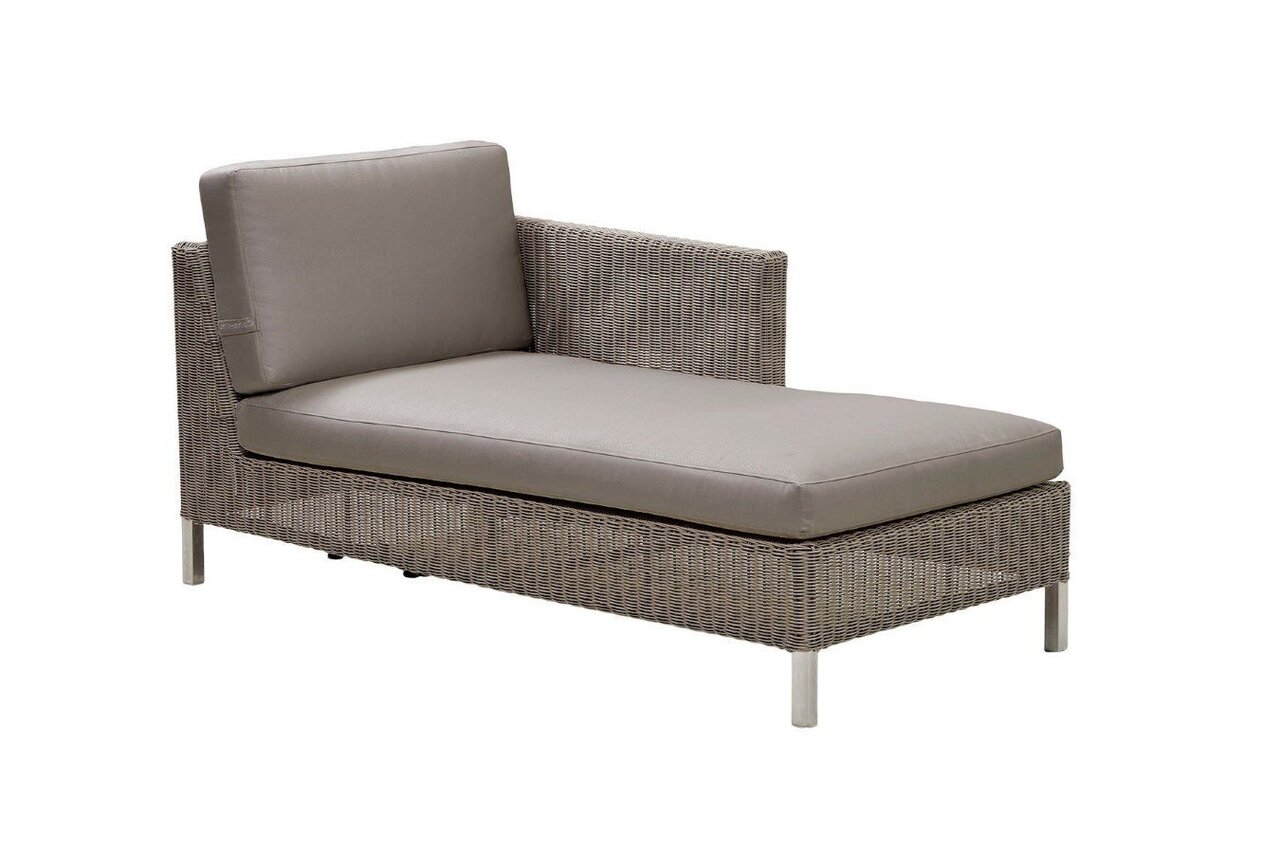 Cane-Line Connect Chaiselongue Modulsofa Links 5597-Cane-line Natté, Taupe w/QuickDry and Airflow system
