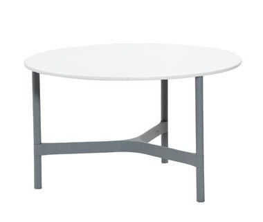 Cane-Line Twist Couchtisch, medium, Aluminium Rahmen (5011) - Light grey, aluminium - White, Cane-line HI-Core