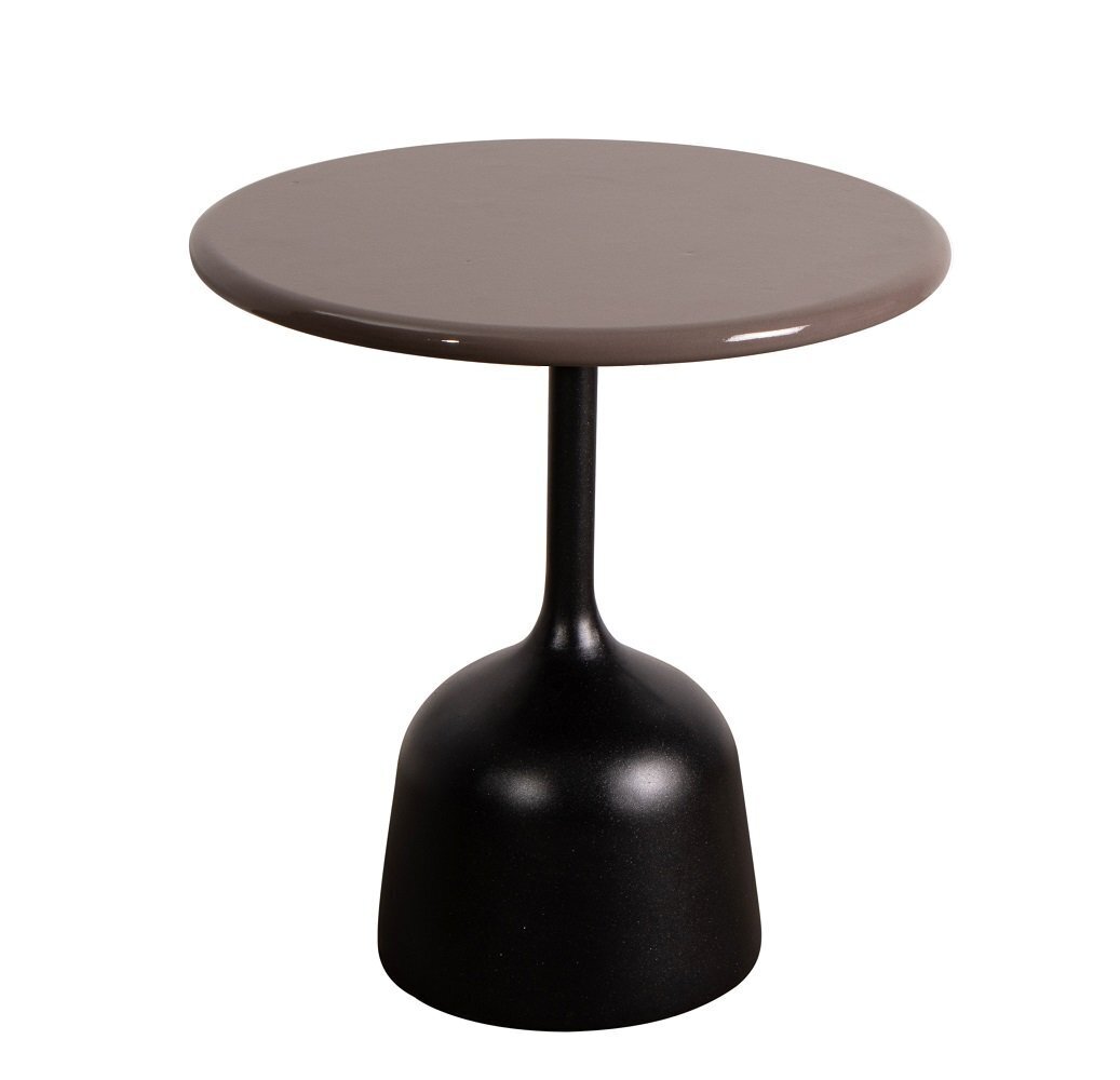 Cane-Line Glaze Couchtisch klein - Gestell mit Tischplatte ø45-Lava Grey-Taupe Glazed Lava Stone