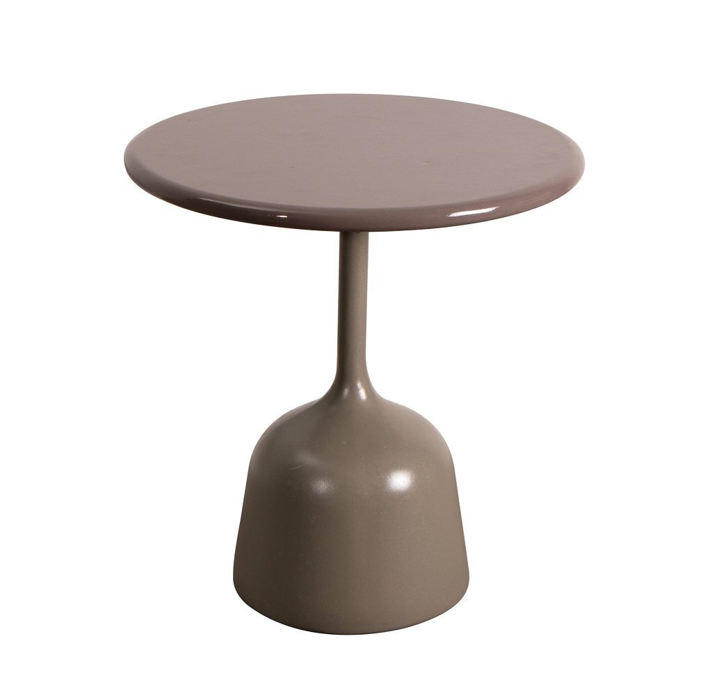 Cane-Line Glaze Couchtisch klein - Gestell mit Tischplatte ø45-Taupe-Taupe Glazed Lava Stone