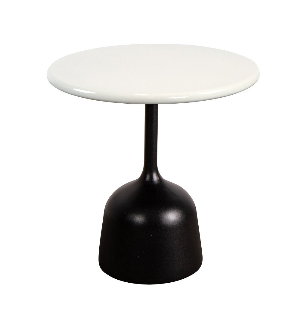 Cane-Line Glaze Couchtisch klein - Gestell mit Tischplatte ø45-Lava Grey-Sand Glazed Lava Stone