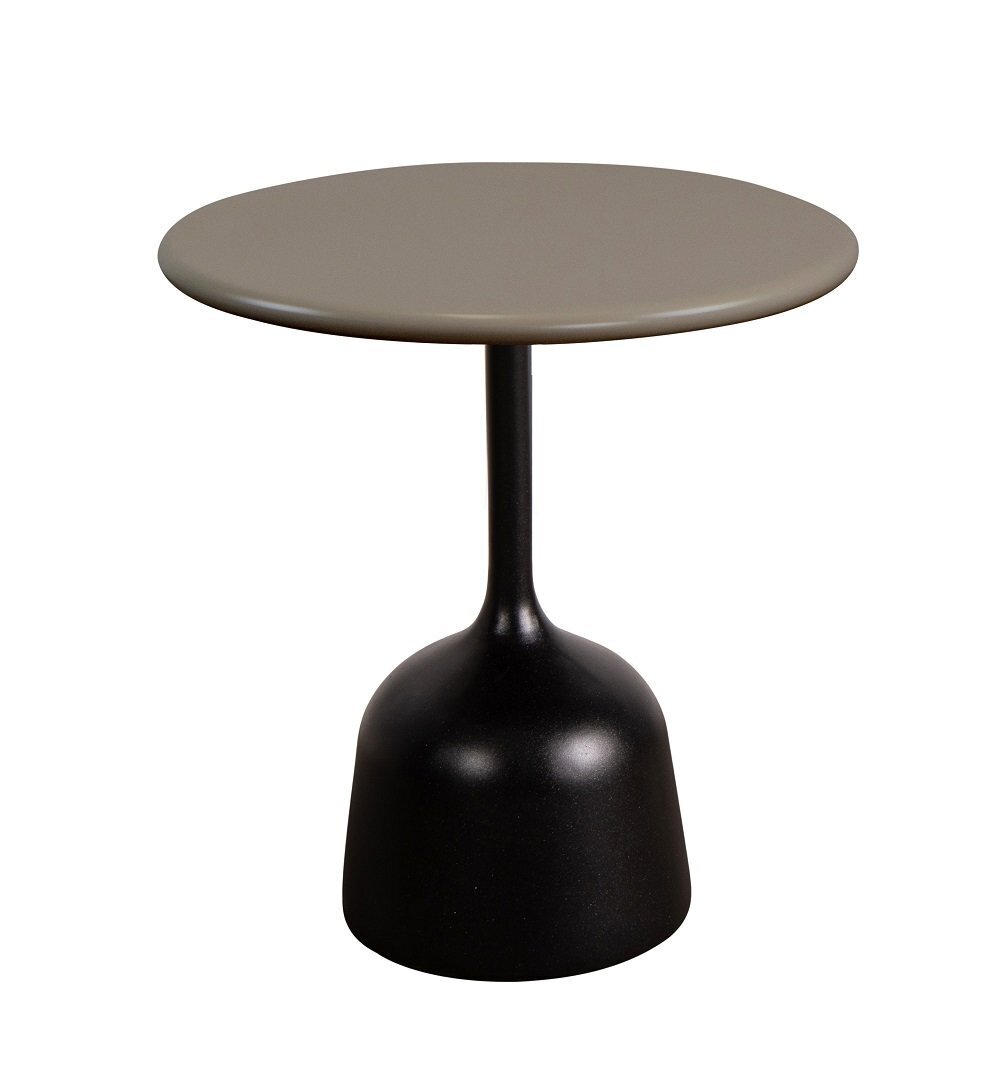 Cane-Line Glaze Couchtisch klein - Gestell mit Tischplatte ø45-Lava Grey-Taupe, Aluminium
