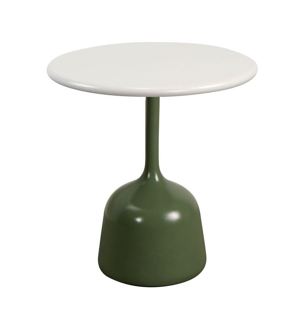Cane-Line Glaze Couchtisch klein - Gestell mit Tischplatte ø45-Olive Green-Sand, Aluminium