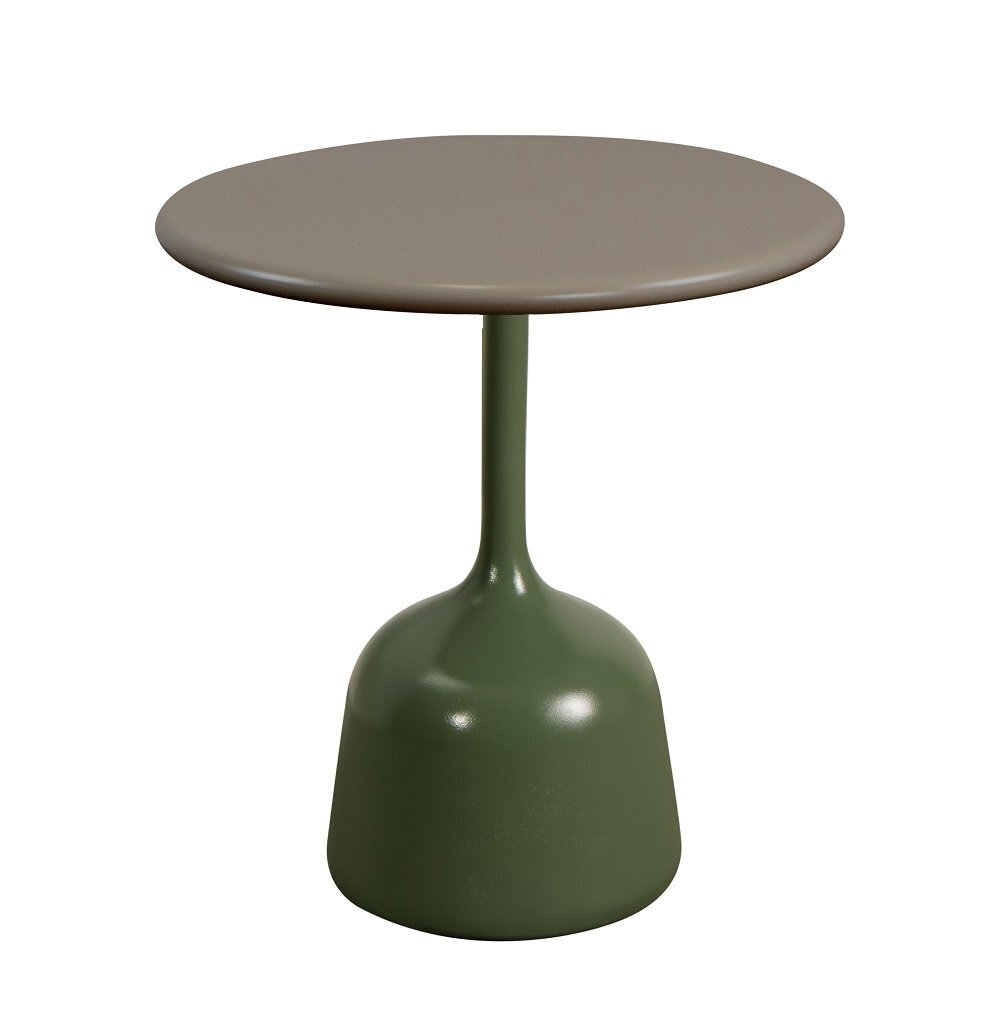 Cane-Line Glaze Couchtisch klein - Gestell mit Tischplatte ø45-Olive Green-Taupe, Aluminium
