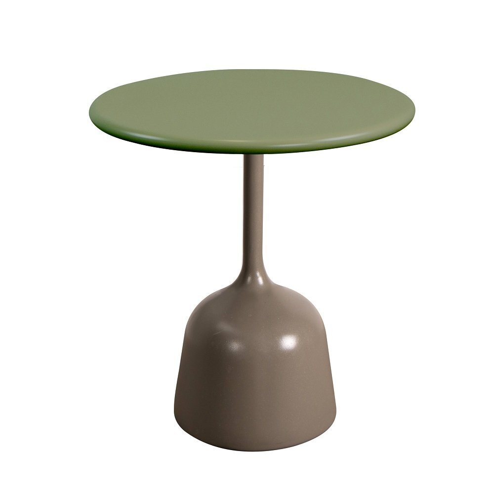 Cane-Line Glaze Couchtisch klein - Gestell mit Tischplatte ø45-Taupe-Olive green, Aluminium