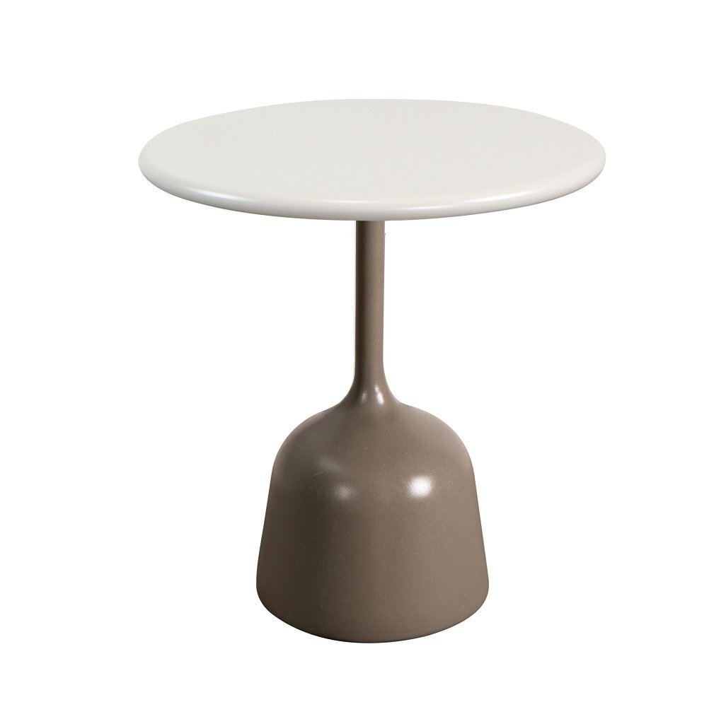Cane-Line Glaze Couchtisch klein - Gestell mit Tischplatte ø45-Taupe-Sand, Aluminium