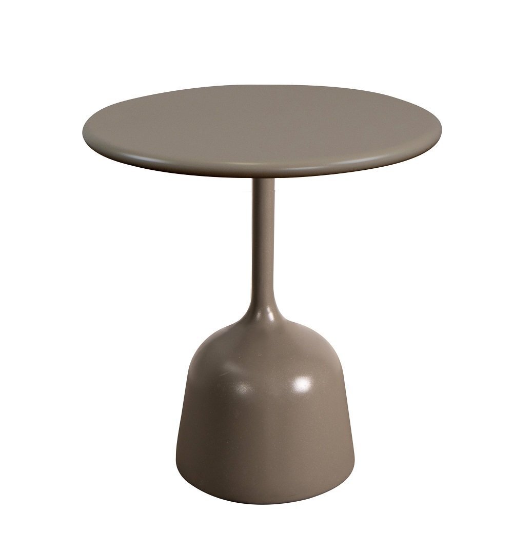 Cane-Line Glaze Couchtisch klein - Gestell mit Tischplatte ø45-Taupe-Taupe, Aluminium