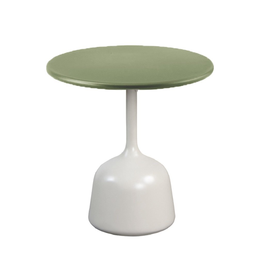 Cane-Line Glaze Couchtisch klein - Gestell mit Tischplatte ø45-Sand-Green Glazed Lava Stone
