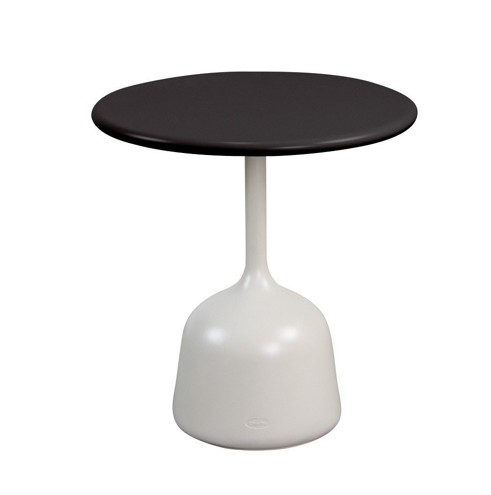 Cane-Line Glaze Couchtisch klein - Gestell mit Tischplatte ø45-Sand-Lava grey, Aluminium