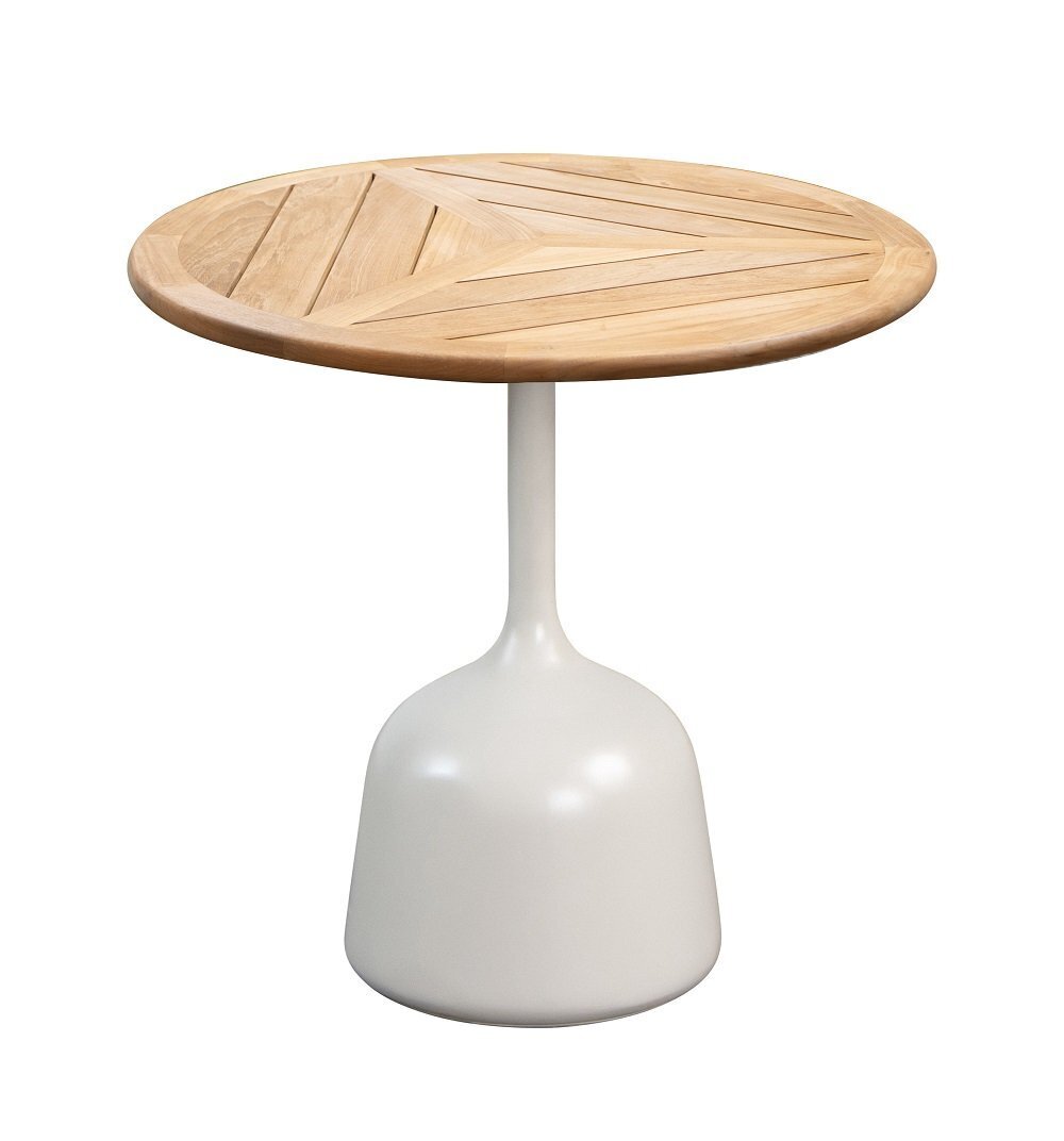 Cane-Line Glaze Couchtisch klein - Gestell mit Tischplatte ø45-Sand-Teak, Geometric
