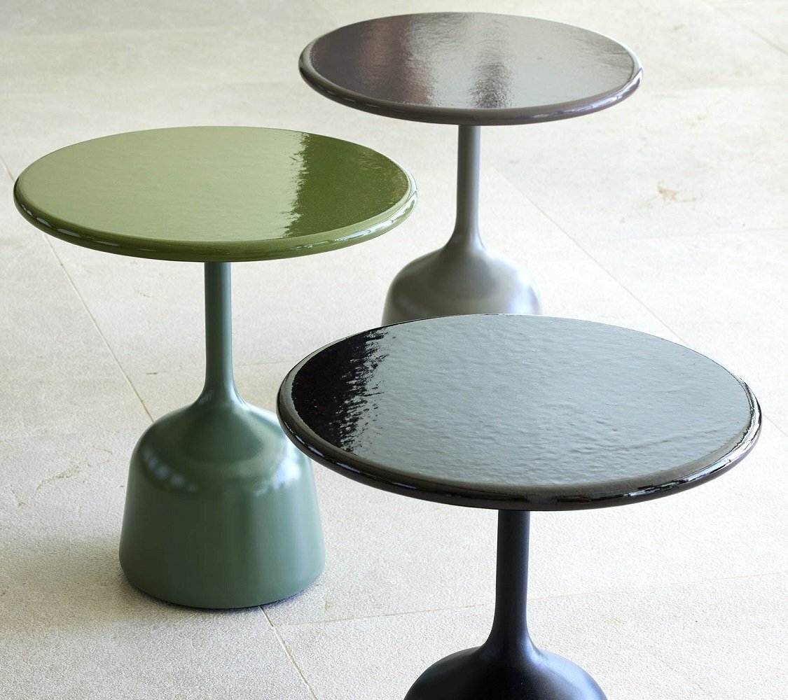 Cane-Line Glaze Couchtisch klein - Gestell mit Tischplatte ø45