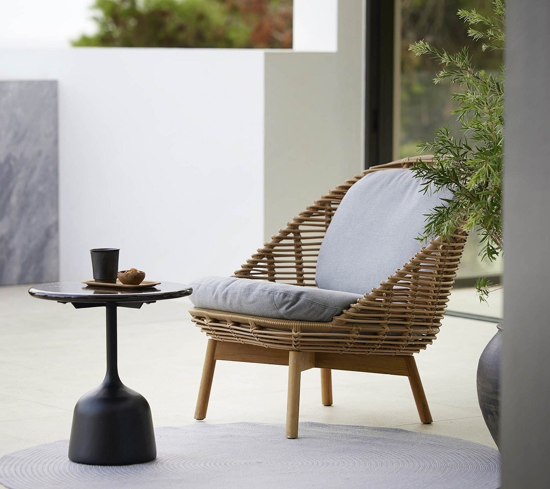 Cane-Line Glaze Couchtisch klein - Gestell mit Tischplatte ø45