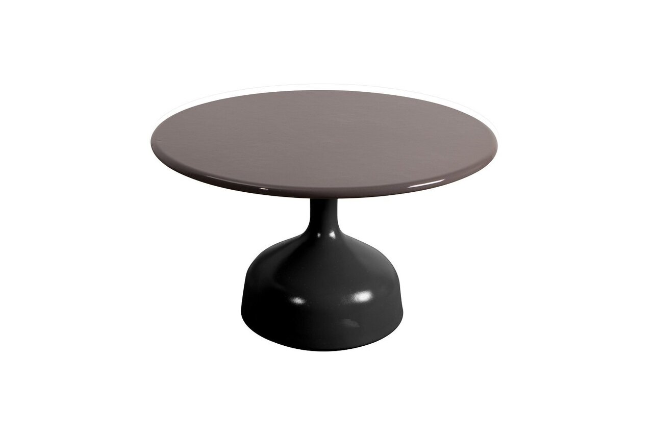 Cane-Line Glaze Couchtisch groß - Gestell mit Tischplatte ø70-Lava Grey-Taupe Glazed Lava Stone