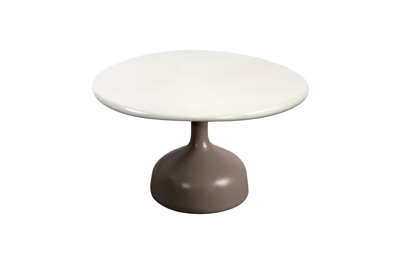Cane-Line Glaze Couchtisch groß - Gestell mit Tischplatte ø70-Taupe-Sand Glazed Lava Stone