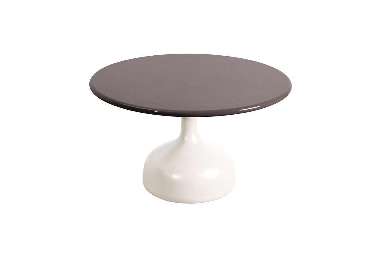 Cane-Line Glaze Couchtisch groß - Gestell mit Tischplatte ø70-Sand-Taupe Glazed Lava Stone