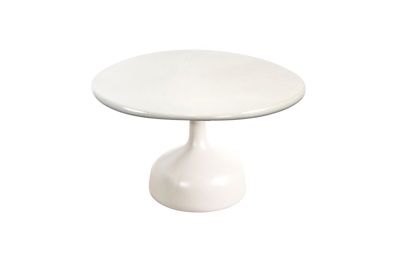 Cane-Line Glaze Couchtisch groß - Gestell mit Tischplatte ø70-Sand-Sand Glazed Lava Stone
