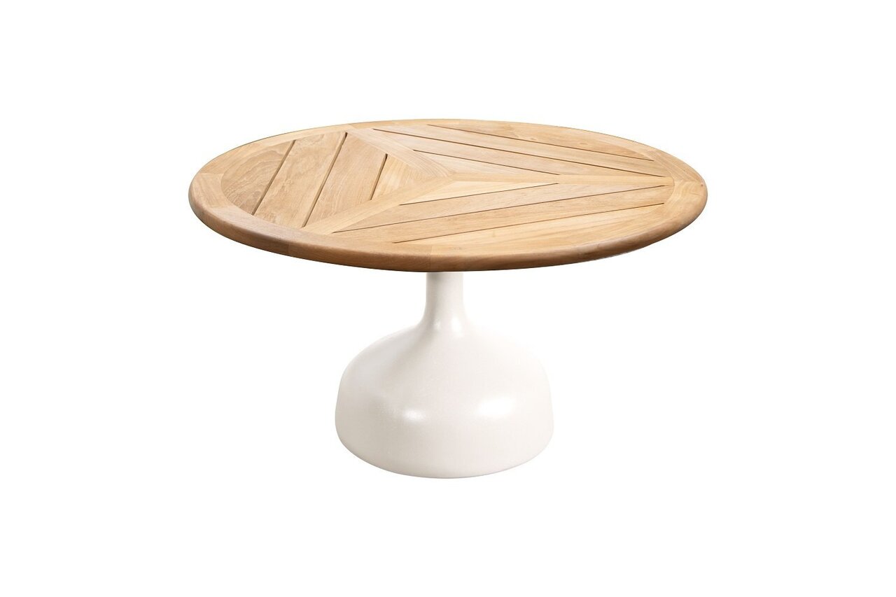 Cane-Line Glaze Couchtisch groß - Gestell mit Tischplatte ø70-Sand-Teak, Geometric