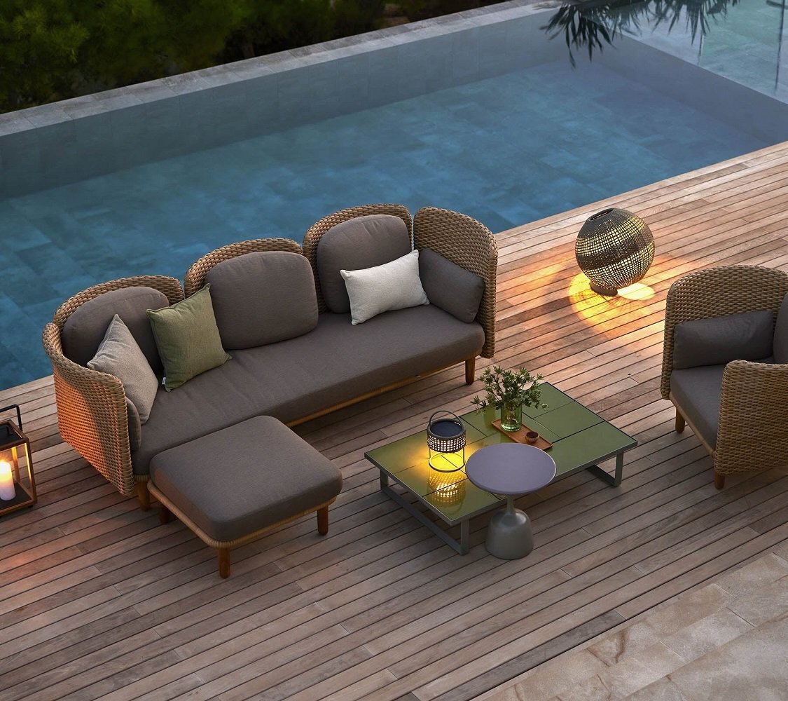 Cane-Line Glaze Couchtisch rechteckig - mit Fließen-120x70