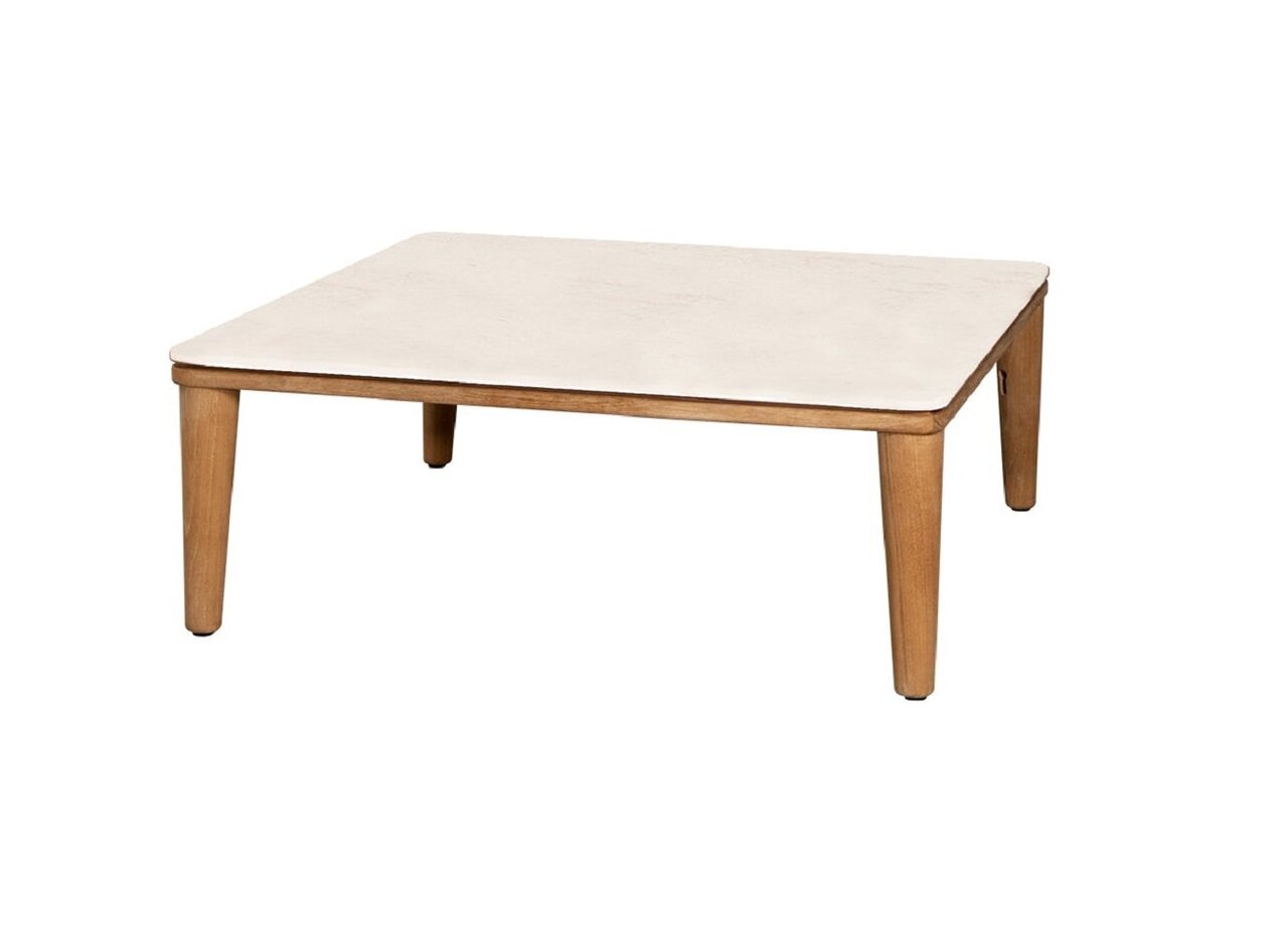 Cane-Line Capture-Couchtisch hoch 85x85 cm:Travertinlook