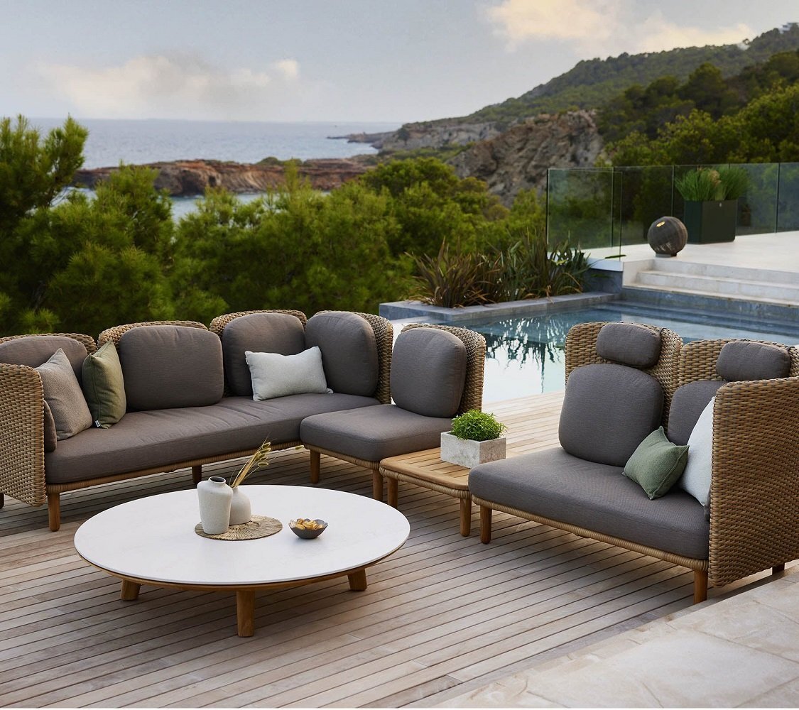 Cane-Line Arch-Couchtisch Mit Teak-Tischplatte