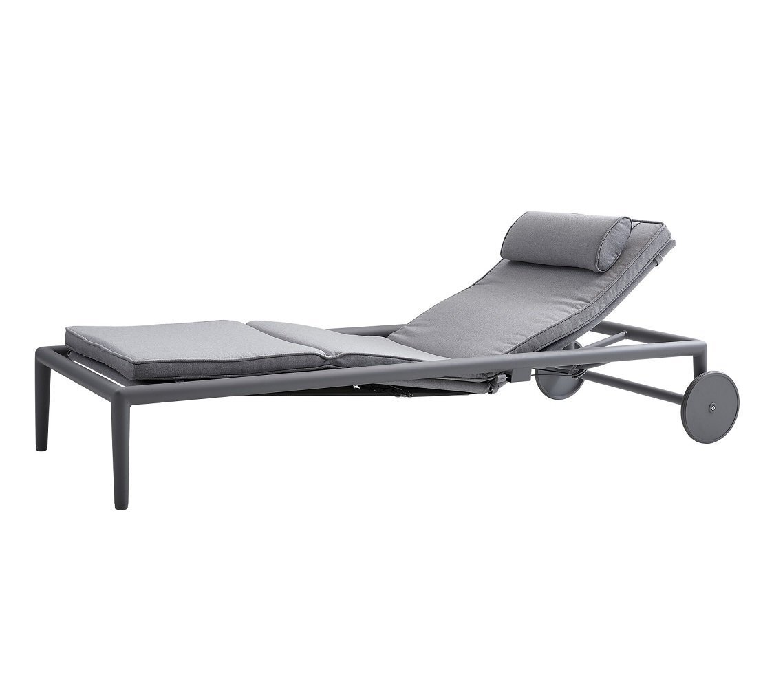 Cane-Line Conic Sonnenliege m/Gasfeder-Light grey, Cane-line AirTouch w/QuickDry & Airflow system