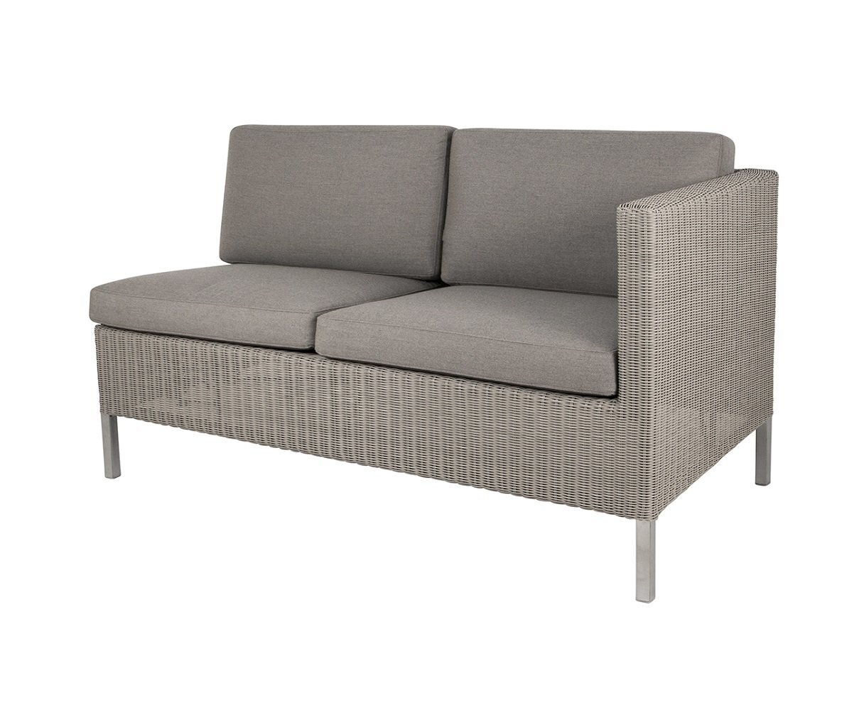 Cane-Line Connect Dining Lounge 2-Seater Sofa (55193)-Cane-line Weave, Taupe-Cane-line Natté m/QuickDry & Airflow System, Taupe-Links