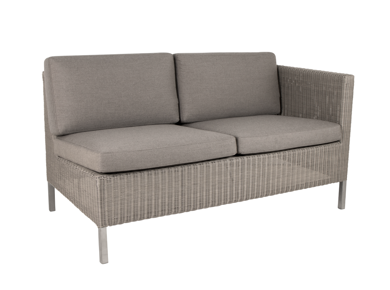 Cane-Line Connect Dining Lounge 2-Seater Sofa (55193)-Cane-line Weave, Taupe-Cane-line Natté m/QuickDry & Airflow System, Taupe-Links