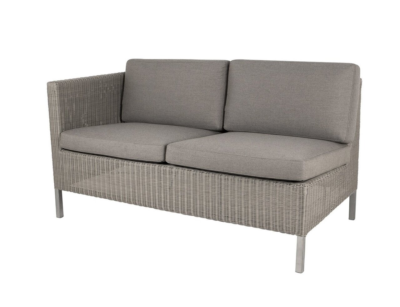 Cane-Line Connect Dining Lounge 2-Seater Sofa (55193)-Cane-line Weave, Taupe-Cane-line Natté m/QuickDry & Airflow System, Taupe-Rechts