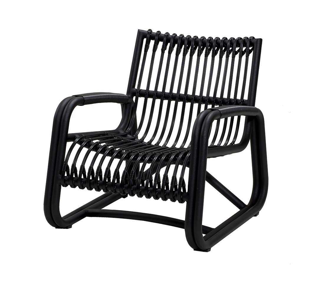 Cane-line Curve Loungesessel OUTDOOR (57402)-Aluminium w/Cane-line Weave, Lava grey