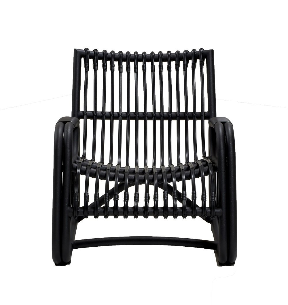 Cane-line Curve Loungesessel OUTDOOR (57402)-Aluminium w/Cane-line Weave, Lava grey