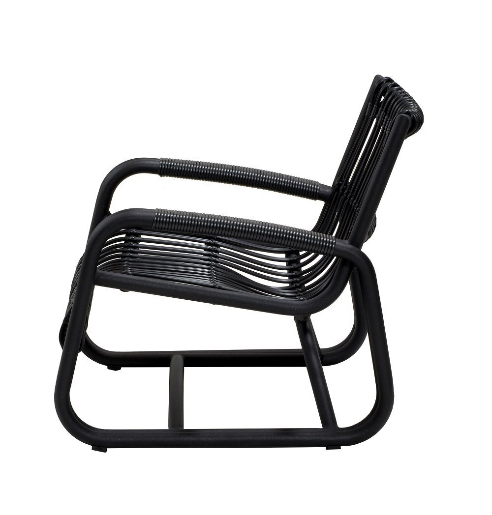 Cane-line Curve Loungesessel OUTDOOR (57402)-Aluminium w/Cane-line Weave, Lava grey