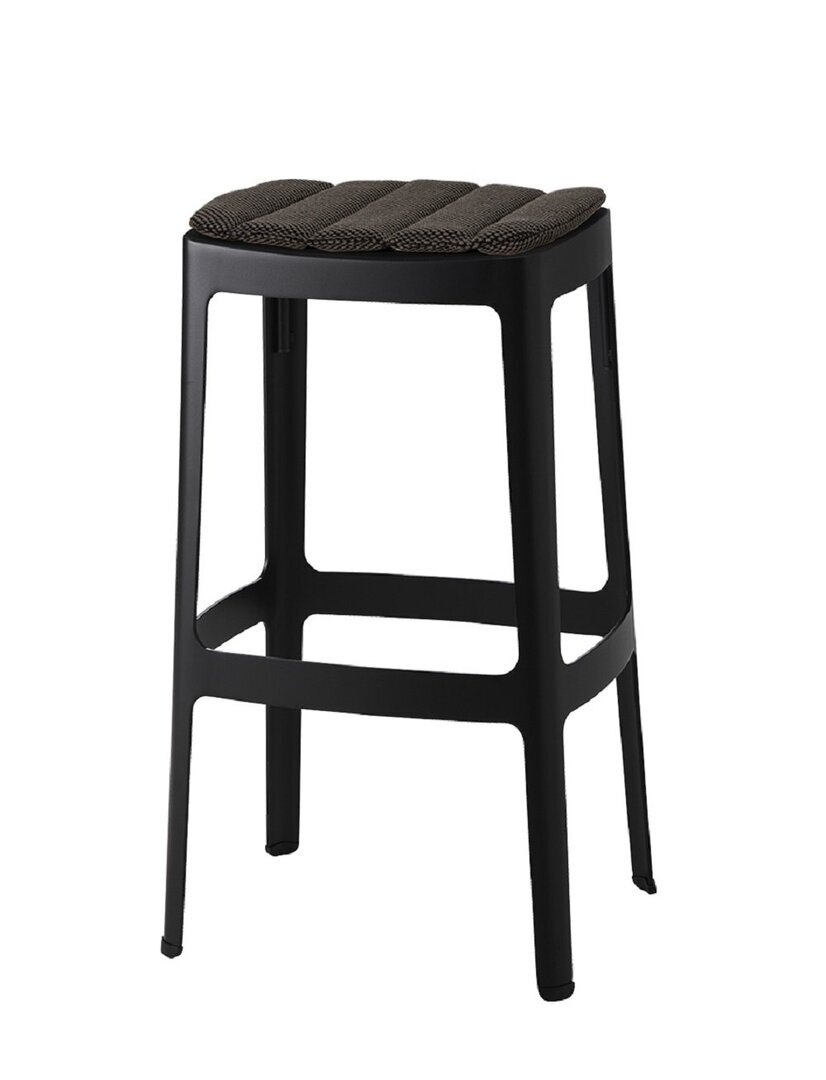 Cane-Line Cut Barhocker, hoch-Black, Aluminium-Cane-line Focus, Dark Grey