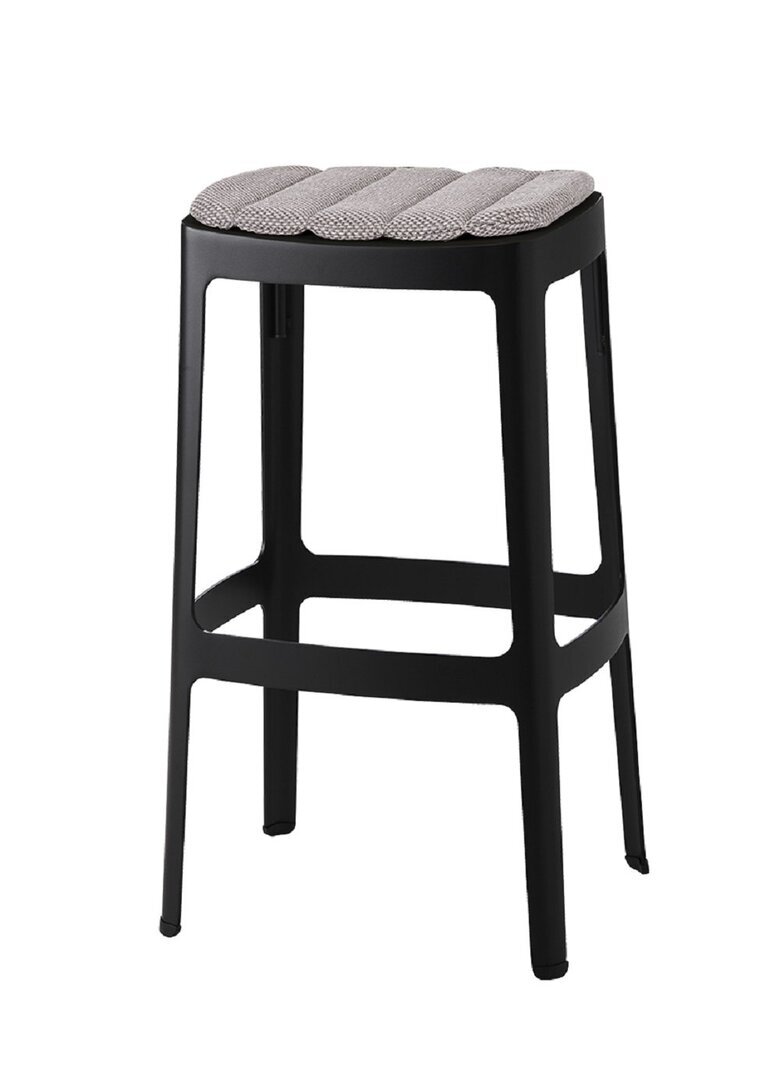 Cane-Line Cut Barhocker, hoch-Black, Aluminium-Cane-line Focus, Light Grey