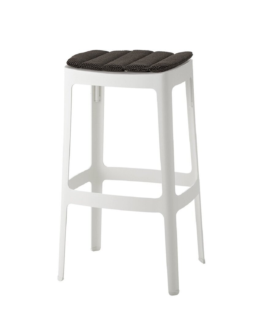 Cane-Line Cut Barhocker, hoch-White, Aluminium-Cane-line Focus, Dark Grey