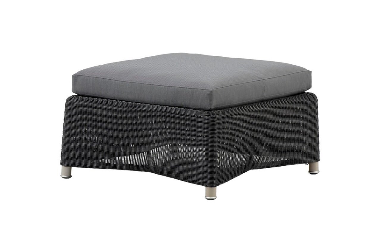 Cane-Line Diamond Hocker inkl. Kissen-Cane-line Weave, Graphite, incl. Grey Cane-line Natté cushions w/QuickDry Foam