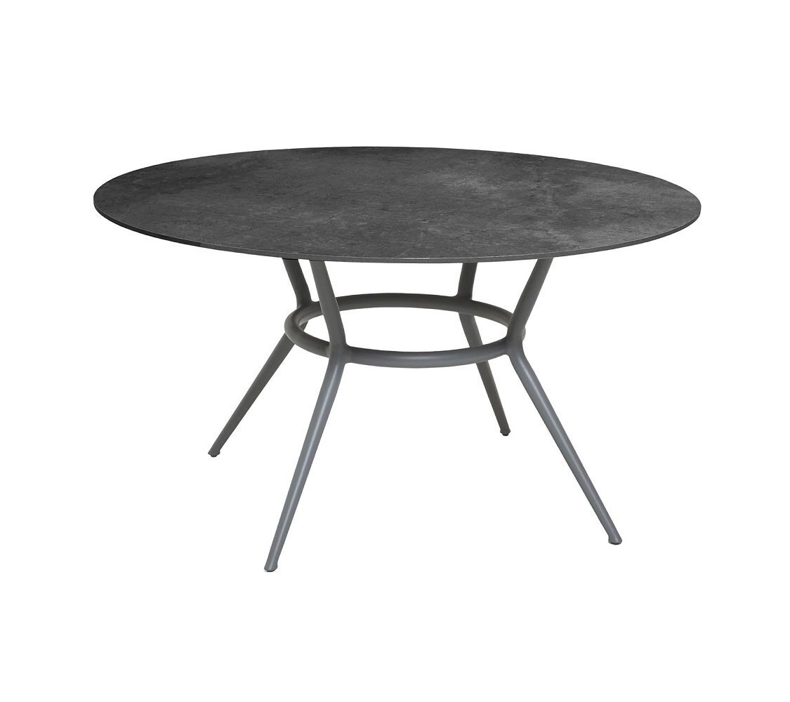 Cane-line Joy Tisch Dia. 144 cm (50202)-Light grey, aluminium-Fossil black, ceramic