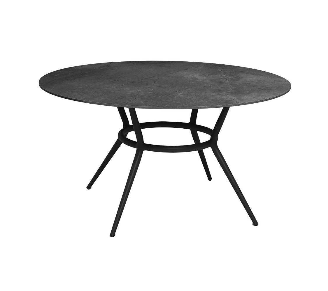 Cane-line Joy Tisch Dia. 144 cm (50202)-Lava grey, aluminium-Fossil black, ceramic