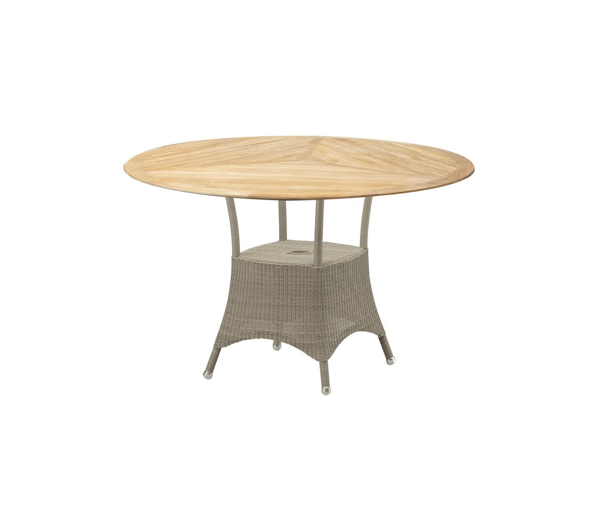 Cane-Line Lansing Esstischgestell Klein 5098-Taupe, Cane-line Weave-Teak, Geometrisch